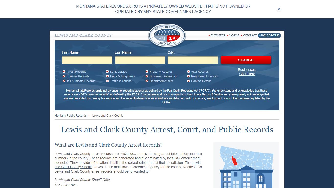 Lewis and Clark County Arrest, Court, and Public Records