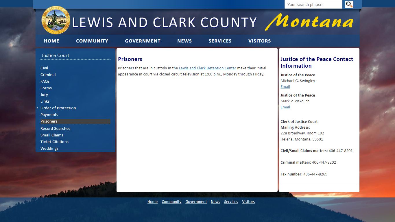 Lewis and Clark County: Prisoners