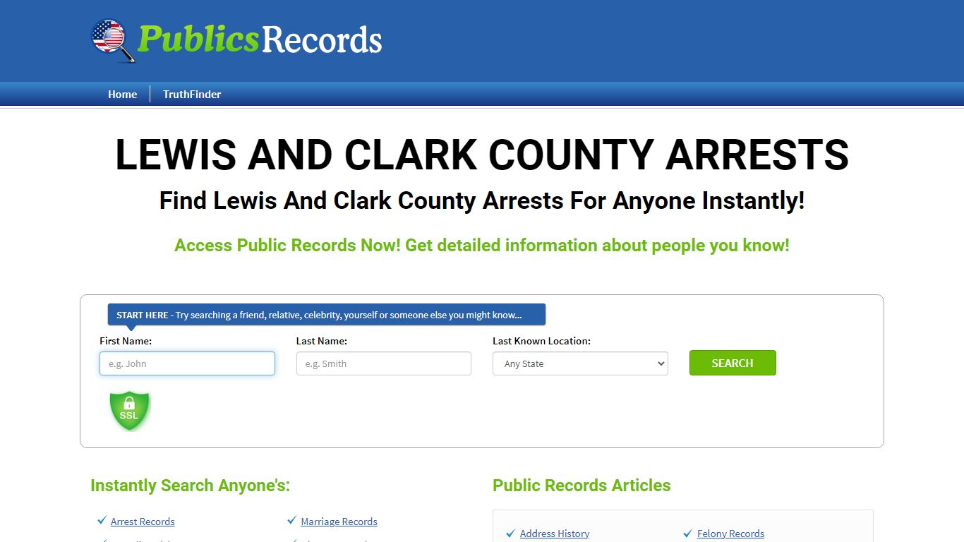 Find Lewis And Clark County Arrests For Anyone Instantly!